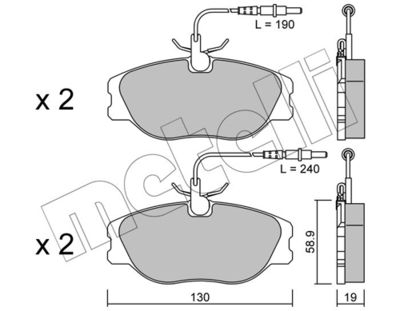Brake Pad Set, disc brake METELLI 22-0072-3