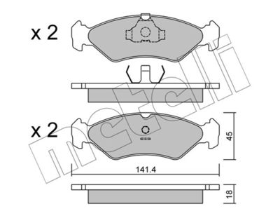 Brake Pad Set, disc brake METELLI 22-0073-0