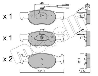Brake Pad Set, disc brake METELLI 22-0079-0