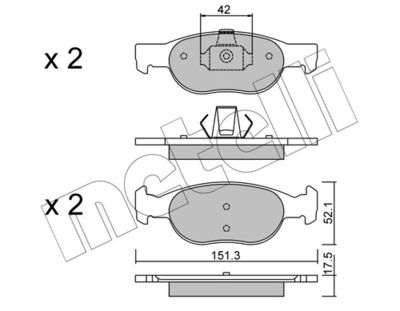 Brake Pad Set, disc brake METELLI 22-0079-1