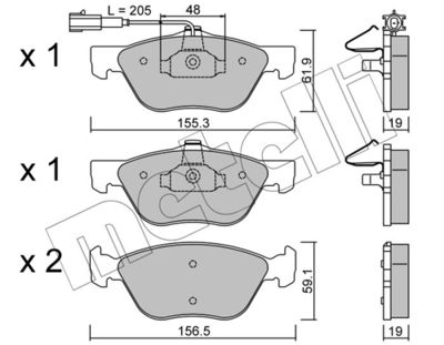 Brake Pad Set, disc brake METELLI 22-0083-2