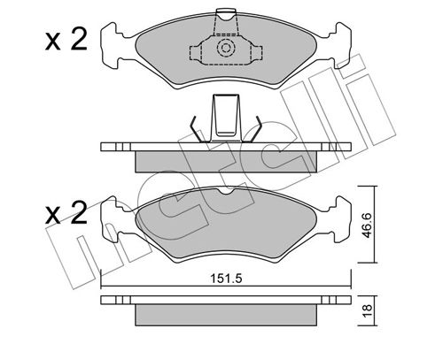 METELLI 22-0093-0 Brake Pad Set, disc brake