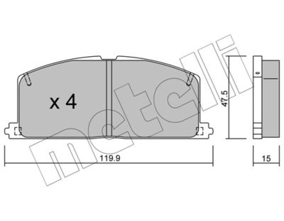 Brake Pad Set, disc brake METELLI 22-0108-0