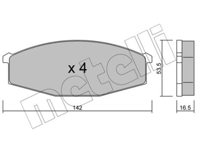Brake Pad Set, disc brake METELLI 22-0110-0
