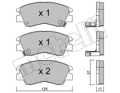 Brake Pad Set, disc brake METELLI 22-0115-0