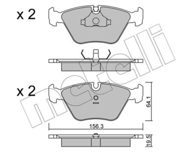 Brake Pad Set, disc brake METELLI 22-0122-0