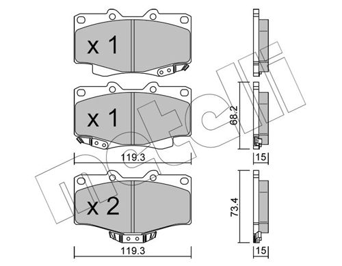 METELLI 22-0129-0 Brake Pad Set, disc brake
