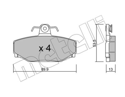 Brake Pad Set, disc brake METELLI 22-0131-0