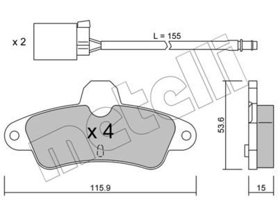 Brake Pad Set, disc brake METELLI 22-0143-0K