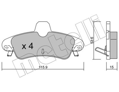 Brake Pad Set, disc brake METELLI 22-0143-1