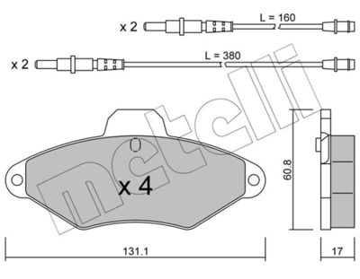 Brake Pad Set, disc brake METELLI 22-0144-0