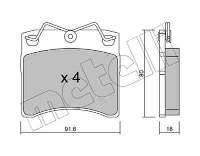 Brake Pad Set, disc brake METELLI 22-0163-0