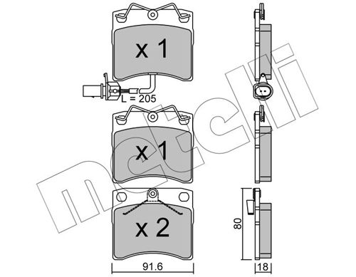 METELLI 22-0163-2 Brake Pad Set, disc brake