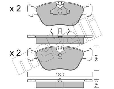 Brake Pad Set, disc brake METELLI 22-0182-0