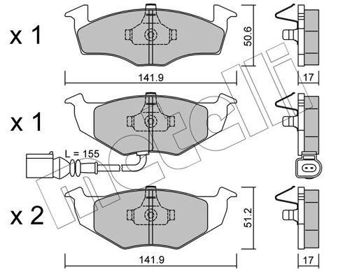 METELLI 22-0206-3 Brake Pad Set, disc brake