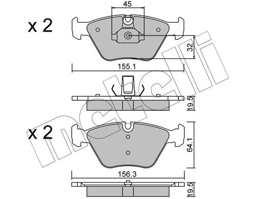 METELLI 22-0207-3 Brake Pad Set, disc brake
