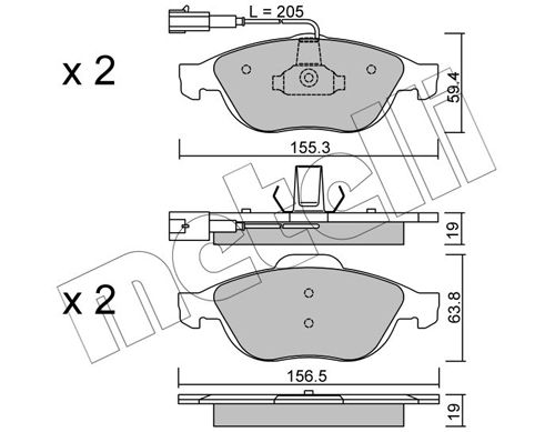METELLI 22-0220-0 Brake Pad Set, disc brake