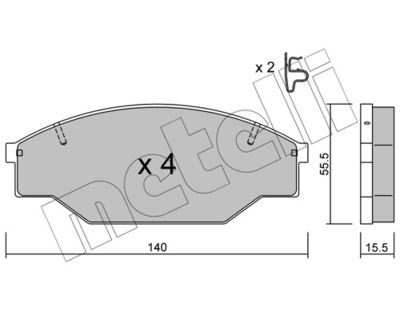 Brake Pad Set, disc brake METELLI 22-0227-0