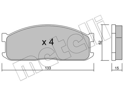 Brake Pad Set, disc brake METELLI 22-0232-0