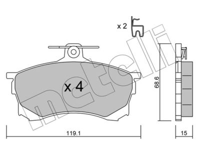 Brake Pad Set, disc brake METELLI 22-0250-0