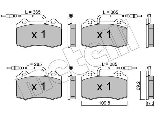 METELLI 22-0251-1 Brake Pad Set, disc brake