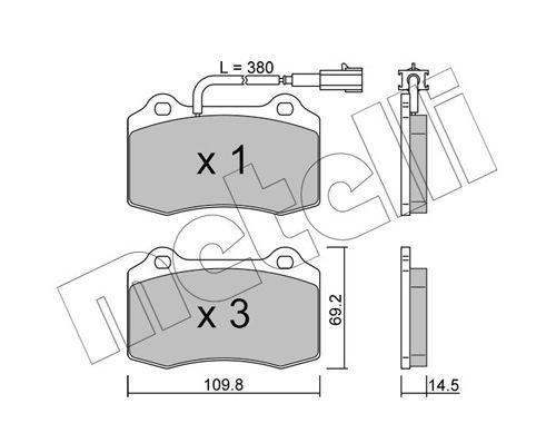 METELLI 22-0251-8 Brake Pad Set, disc brake