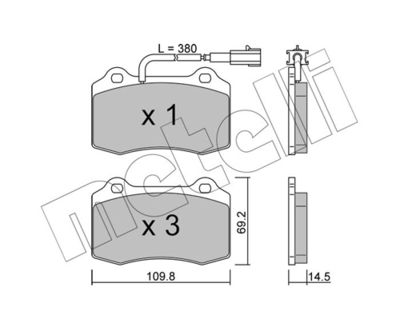 Brake Pad Set, disc brake METELLI 22-0251-8