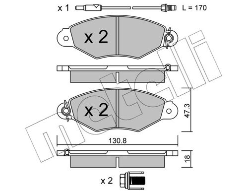 METELLI 22-0253-1 Brake Pad Set, disc brake