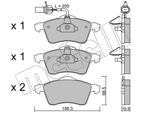METELLI 22-0263-1 Brake Pad Set, disc brake