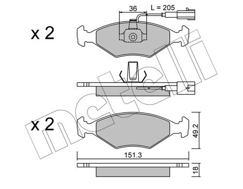 METELLI 22-0273-0 Brake Pad Set, disc brake