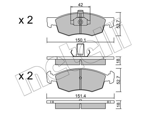 METELLI 22-0274-2 Brake Pad Set, disc brake