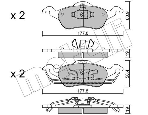METELLI 22-0291-0 Brake Pad Set, disc brake