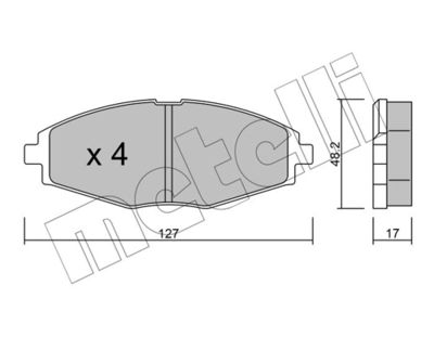 Brake Pad Set, disc brake METELLI 22-0293-0