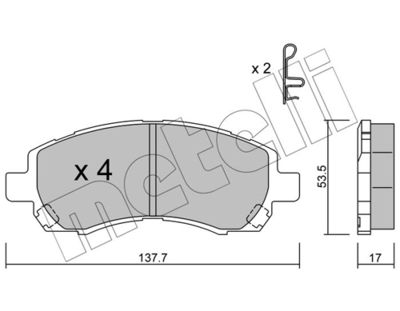 Brake Pad Set, disc brake METELLI 22-0295-0