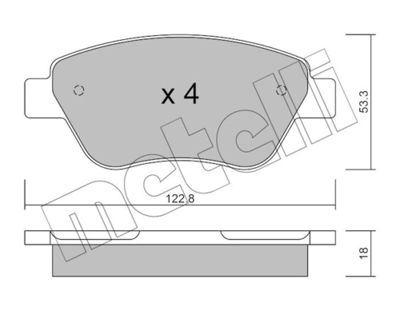 Brake Pad Set, disc brake METELLI 22-0321-1