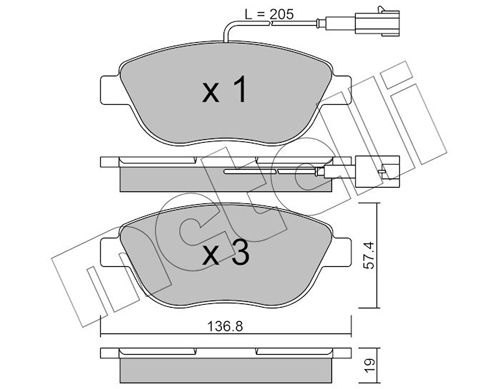 METELLI 22-0322-0 Brake Pad Set, disc brake