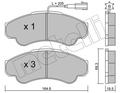 Brake Pad Set, disc brake METELLI 22-0326-0