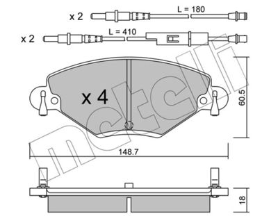 Brake Pad Set, disc brake METELLI 22-0331-0