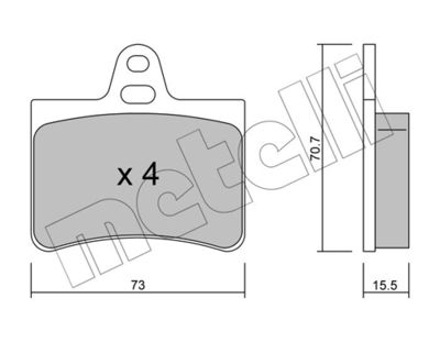 Brake Pad Set, disc brake METELLI 22-0333-0
