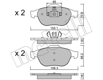 Brake Pad Set, disc brake METELLI 22-0336-2