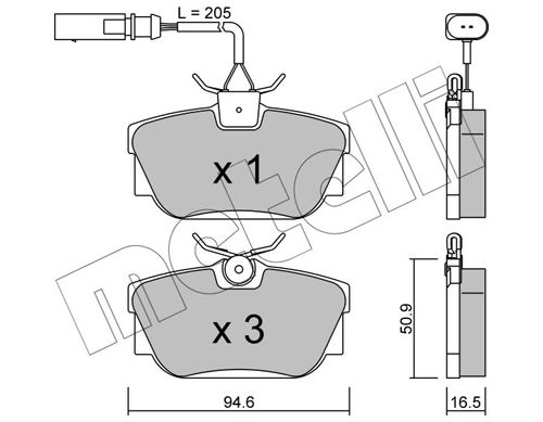 METELLI 22-0346-1 Brake Pad Set, disc brake