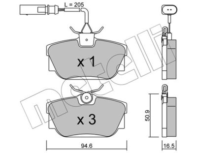 Brake Pad Set, disc brake METELLI 22-0346-1
