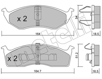 Brake Pad Set, disc brake METELLI 22-0356-0
