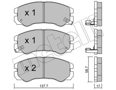 Brake Pad Set, disc brake METELLI 22-0357-0