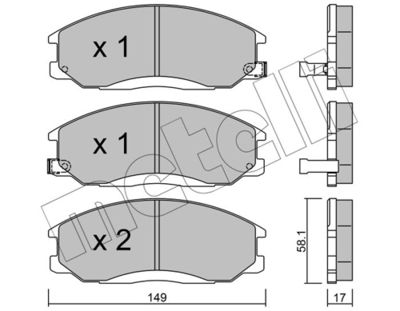 Brake Pad Set, disc brake METELLI 22-0364-0