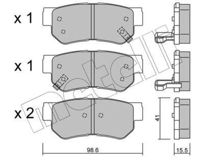 Brake Pad Set, disc brake METELLI 22-0365-0