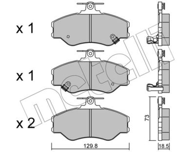 Brake Pad Set, disc brake METELLI 22-0366-0