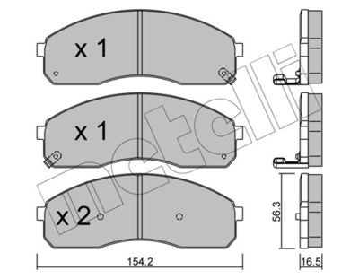 Brake Pad Set, disc brake METELLI 22-0374-0