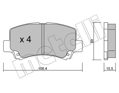 Brake Pad Set, disc brake METELLI 22-0419-0