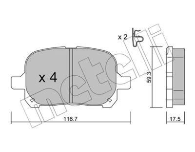 Brake Pad Set, disc brake METELLI 22-0429-0